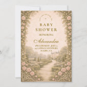 Invitation Romantic Garden Estate Path Baby Shower (Devant)