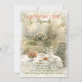 Invitation Romantic Garden Tea Galentine Brunch Soft Florals (Devant)