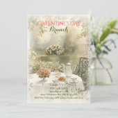 Invitation Romantic Garden Tea Galentine Brunch Soft Florals (Debout devant)