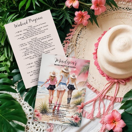 Invitation Romantic Glam Blondes Coastal Cowgirls Beach 