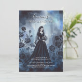 Invitation Romantic Gothic Bride Misty Floral Bridal Shower (Debout devant)
