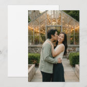 Invitation Romantic Green Photo (Devant / Derrière)