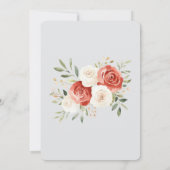 Invitation Romantic Grey Red Cream Roses Wedding (Dos)