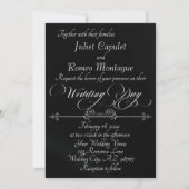 Invitation Romantic Heart & Calligraphy on Black - Wedding (Dos)