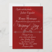 Invitation Romantic Heart & Calligraphy on Red - Wedding (Dos)