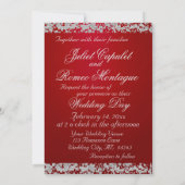 Invitation Romantic Heart & Glitter on Red Wedding (Dos)