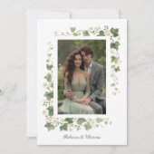 Invitation Romantic Ivy and Floral Frame Wedding Photo (Devant)