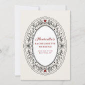 Invitation Romantic Lace Oval Bachelorette Celebration (Devant)