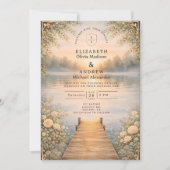 Invitation Romantic Lake Pier Wildflower Wedding (Devant)
