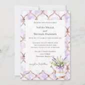 Invitation Romantic Lavender Floral Bow Wedding (Devant)