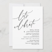 Invitation Romantic Let's Celebrate Wedding Elopement Party (Devant)