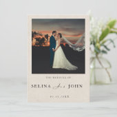 Invitation Romantic Minimalist Cream Modern Photo Wedding (Debout devant)