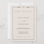 Invitation Romantic Minimalist Cream Modern Photo Wedding (Dos)