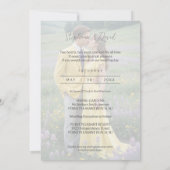 Invitation Romantic Minimalist Wedding Yellow Lavender Wreath (Dos)