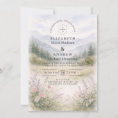 Invitation Romantic Misty Mountain Forest Wedding (Devant)