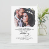 Invitation Romantic Modern Elegant Two Photos Wedding (Debout devant)