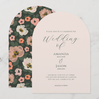 Invitation Romantic moody painted floral garden party wedding