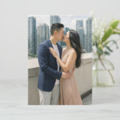 Invitation Romantic Navy Beige Photo (Debout devant)