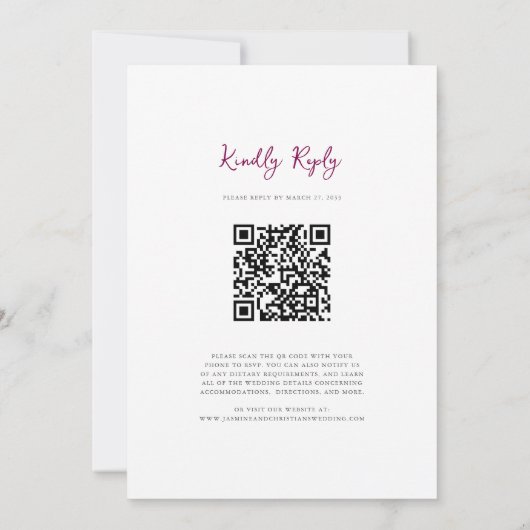 Invitation Romantic Pastel Floral all in one wedding qr code  (Dos)