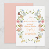 Invitation Romantic Pastel Floral Rehearsal Dinner Invite (Devant / Derrière)