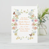 Invitation Romantic Pastel Floral Save the Date Card (Debout devant)