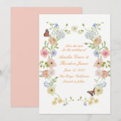 Invitation Romantic Pastel Floral Save the Date Card (Devant / Derrière)