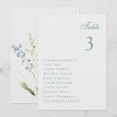 Invitation Romantic pastel flowers Wedding Table Seating Card (Devant / Derrière)
