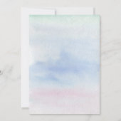 Invitation ©Romantic Pastel Mariage de typographie d'aquarell (Dos)