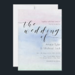 Invitation ©Romantic Pastel Mariage de typographie d'aquarell<br><div class="desc">Artistic Pastel Aquarelle Typographie Faire-part de mariage,  dans des tons romantiques de couleurs de bleu,  rose vif et vert pâle,  pour vous de customiser avec vos détails de l'événement.</div>