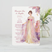 Invitation Romantic Pastel Regency Lady Floral Wisteria (Debout devant)