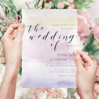 Invitation ©Romantic Pastel Watercolor Typography Wedding ll