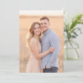 Invitation Romantic Peach Blue Photo (Debout devant)