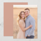 Invitation Romantic Peach Blue Photo (Devant / Derrière)