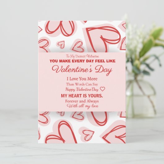 Invitation Romantic Personalized Valentine's Day Card  (Debout devant)