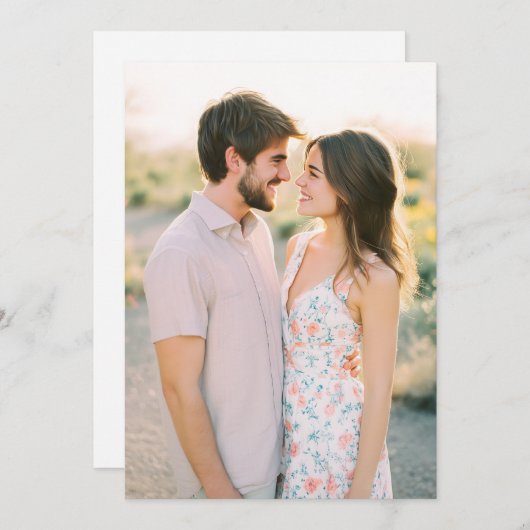 Invitation Romantic Photo (Devant / Derrière)