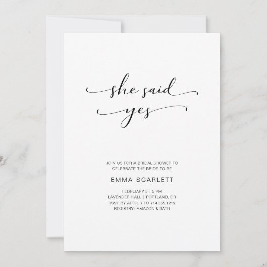 Invitation Romantic Photo Script Future Mme Fête des mariées (Dos)