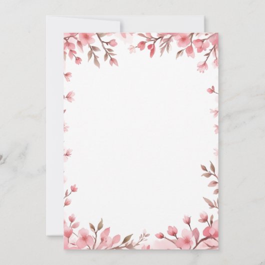 Invitation Romantic Pink Barn Rustic Landscape Floral Frame (Dos)