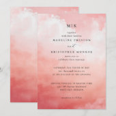 Invitation Romantic Pink Clouds (Devant / Derrière)