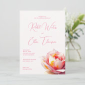 Invitation Romantic Pink Floral (Debout devant)