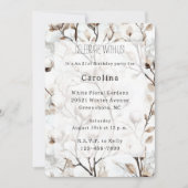 Invitation Romantic Pretty White Flowering Tree Birthday (Devant)