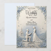 Invitation Romantic Proposal Scene Wedding   (Devant / Derrière)