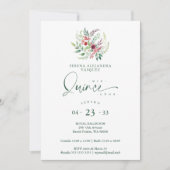 Invitation Romantic Red Floral Floral Boho Quinceañera (Devant)