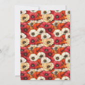 Invitation Romantic Red Floral Poppies Border (Dos)