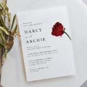 Invitation Romantic Red Rose Minimal Modern Wedding