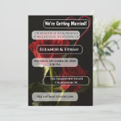 Invitation Romantic Red Roses Abstract Heart Love Wedding Inv (Debout devant)