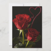 Invitation Romantic Red Roses Abstract Heart Love Wedding Inv (Dos)