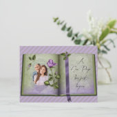 Invitation Romantic Retro Love Book Purple Photo Mariage (Debout devant)
