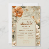 Invitation Romantic Rusty Beige Olive Floral Rehearsal Invite (Devant)