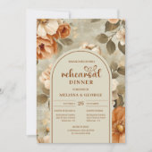 Invitation Romantic Rusty Beige Sage Floral Wedding Rehearsal (Devant)