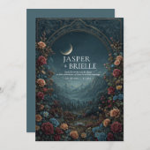 Invitation Romantic Scenic Valley Floral Arch Evening Wedding (Devant / Derrière)